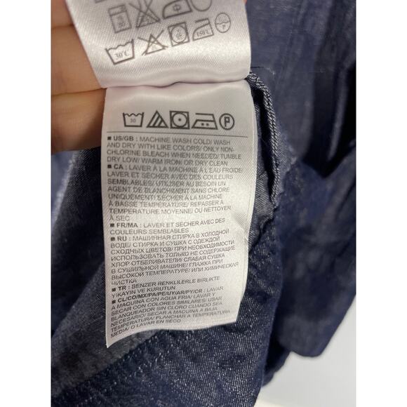 Gap, Size 4 Tall, Indigo Chambray Denim Shift Dress, Midi, Lightweight, preppy - Picture 5 of 8